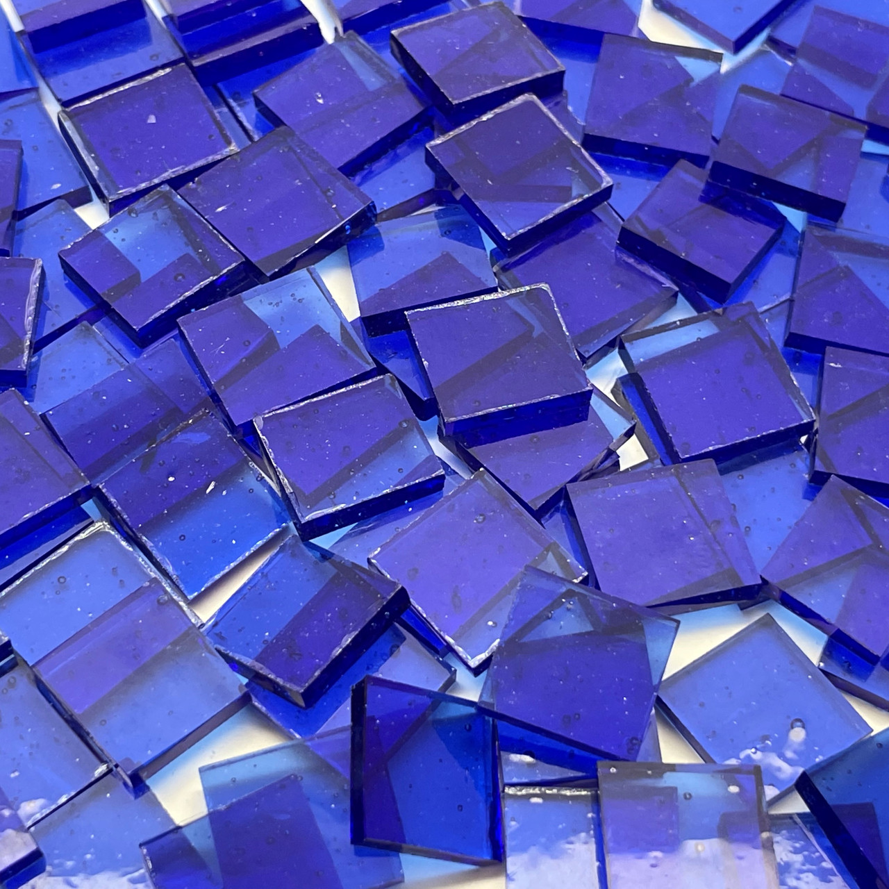 Sapphire Blue Stained Glass Mosaic Tiles