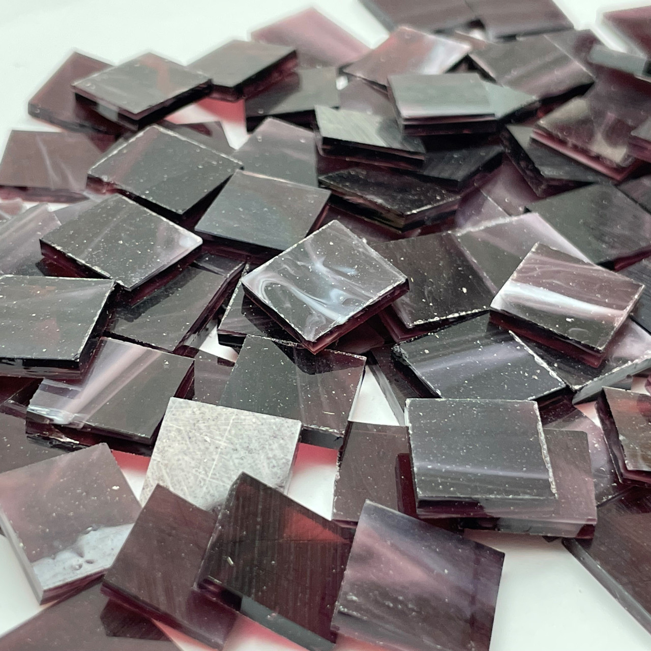 Amethyst Wispy Stained Glass Mosaic Tiles