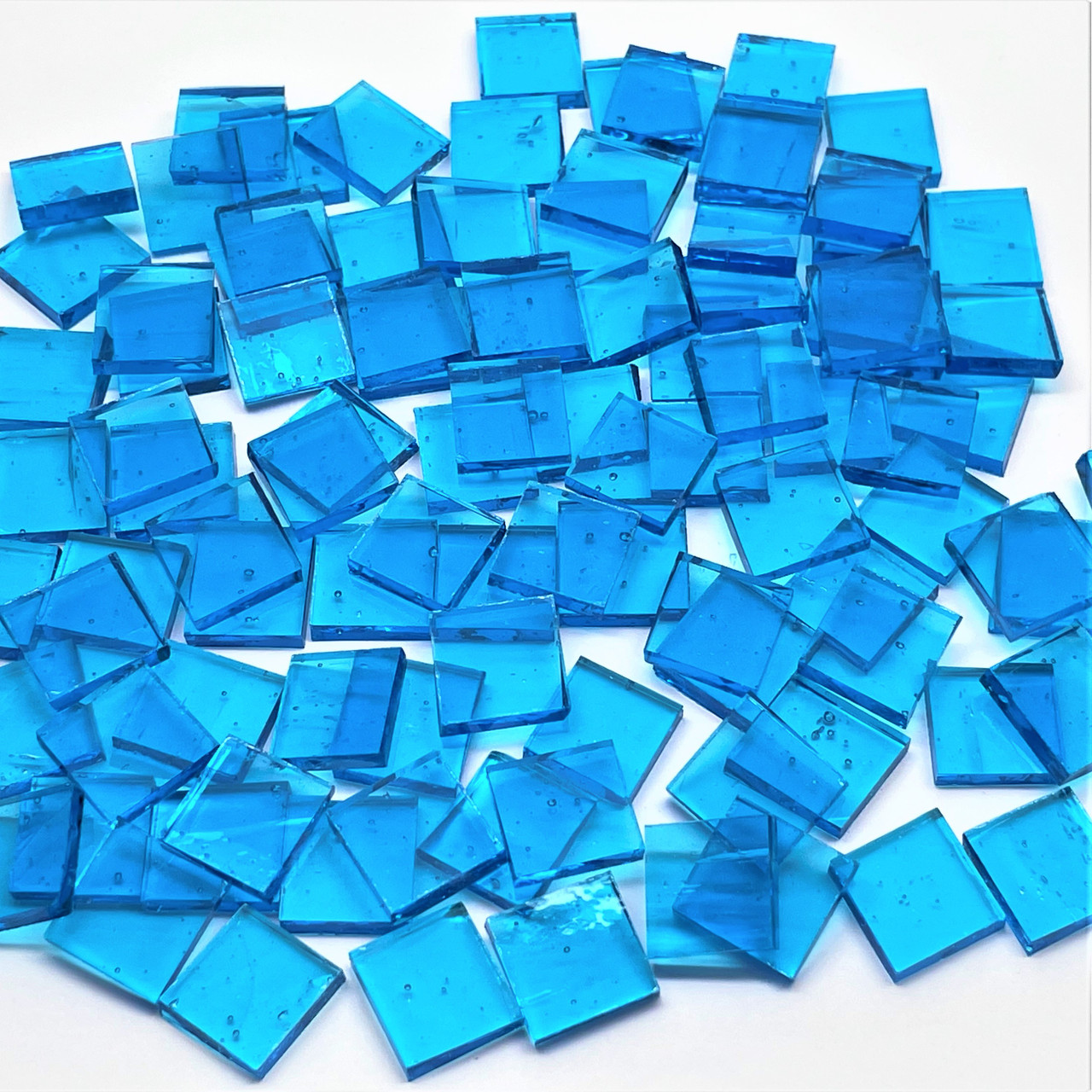 Sky Blue Translucent Stained Glass Mosaic Tiles COE 96