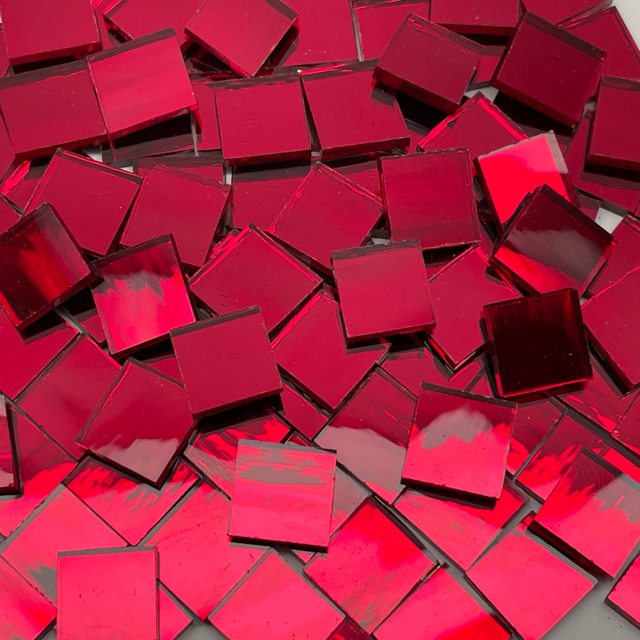 Glass Mosaic Tiles 48x48x8mm Red Metal from Germany 