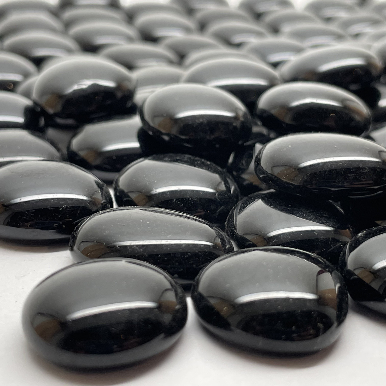 30% OFF BLACK Glass Gems, medium, 1 lb