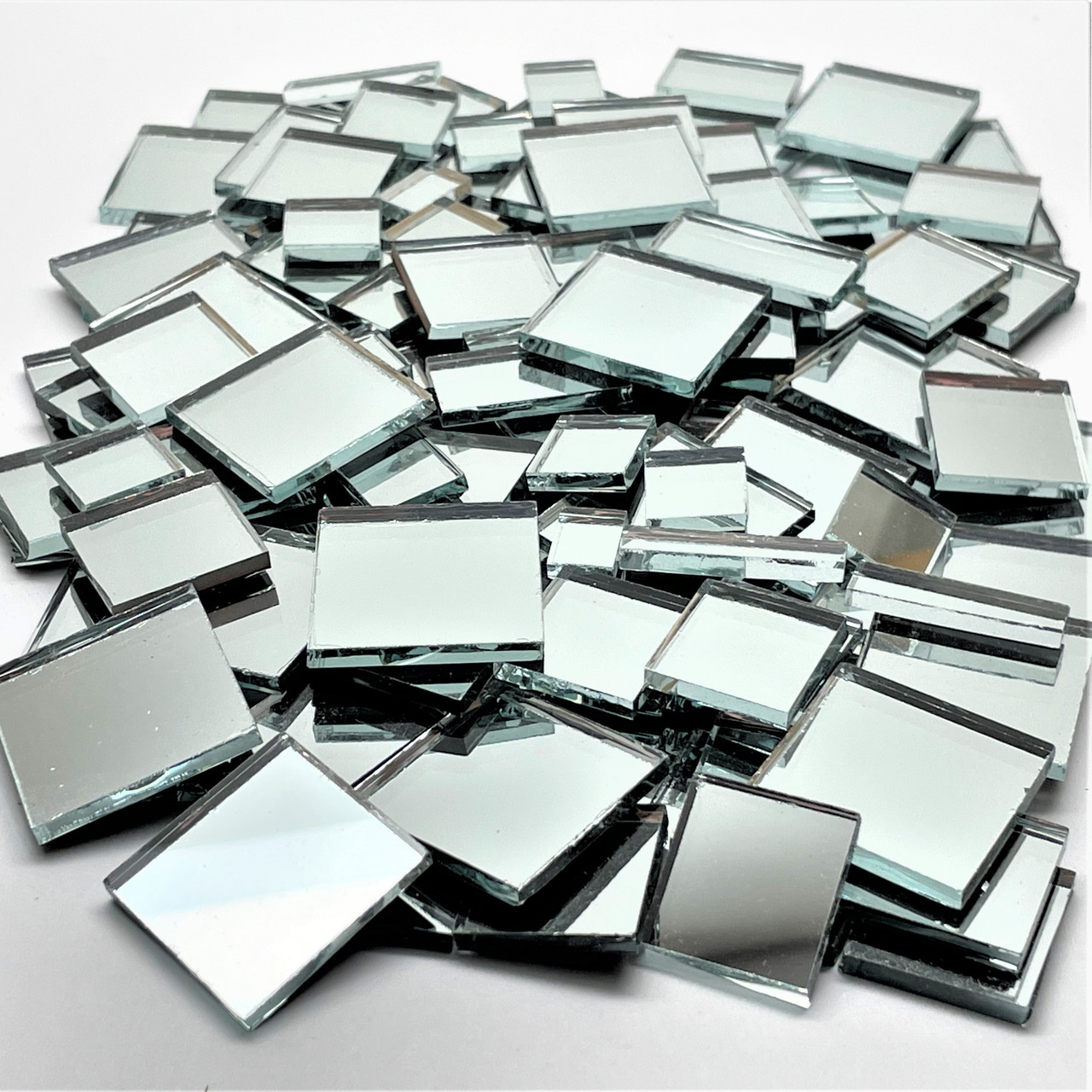 2 Inch Glass Craft Small Square Mirrors Bulk 100 Pieces Mirror Mosaic Tiles  