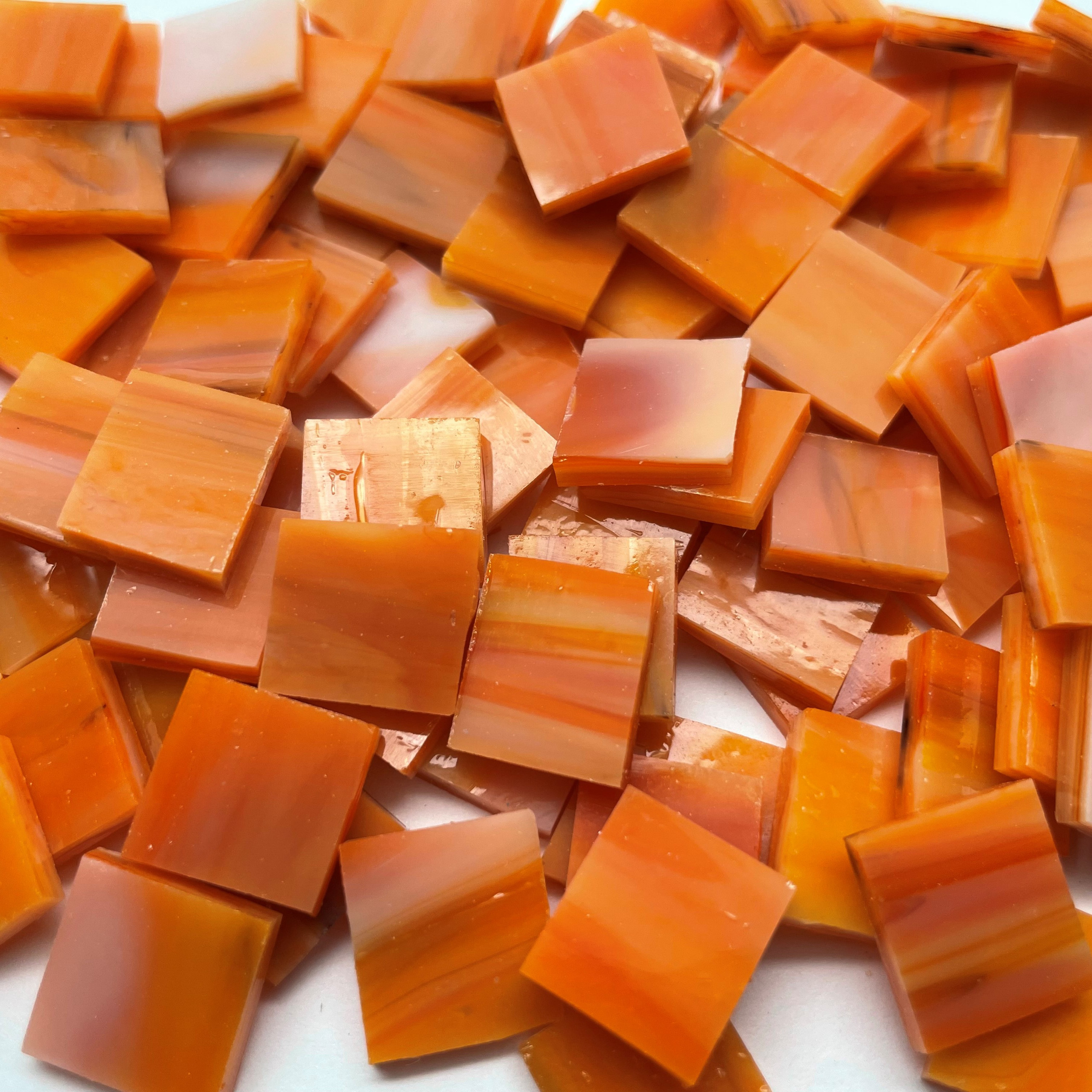 Fiery Orange Opal Stained Glass Mosaic Tiles Mosaic Tile Mania