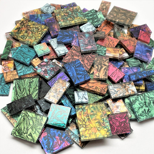 1/2 lb Stained Glass Mosaic Strips, Mixed Colors (Select your own color  scheme.)