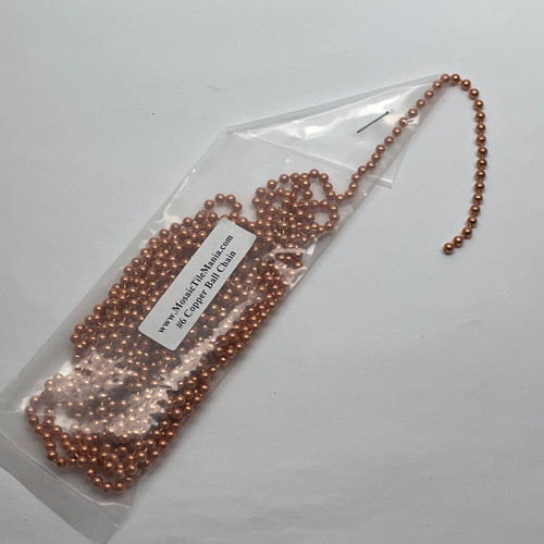 3.2 mm Copper Ball Chain, Raw Copper Chain, 5/10/15/20 Foot Lengths