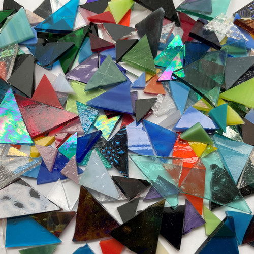 500Pcs Mosaic Tiles, ZKSM Mosaic Glass Pieces Chips Mixed Color