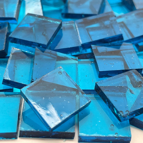 Mini Glass Mosaic Tiles For Crafts Bulk, Pre-Cut Square, 10x10mm, 90g  (Medium Blue 1) - CYCreative Art