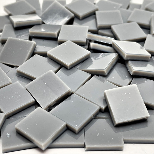 Pewter Gray Opal Stained Glass Mosaic Tiles COE 96