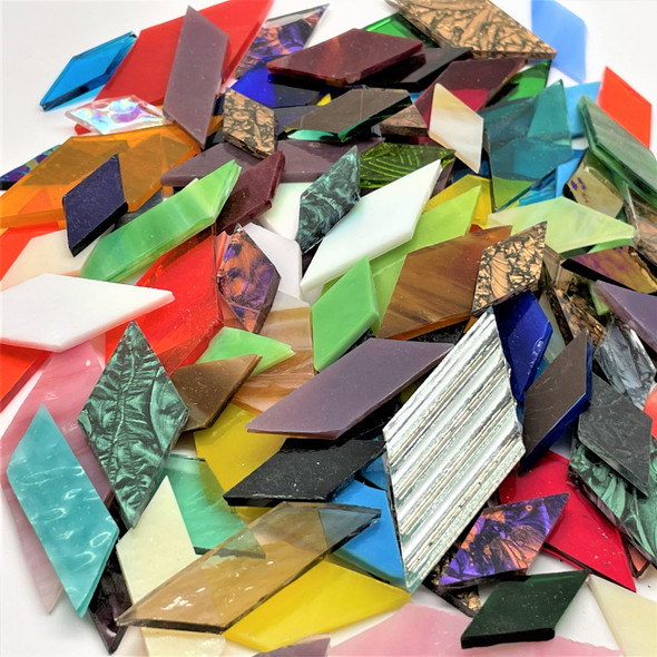 Diamond Mix - 1/2 lb Assorted Colors and Sizes of Rhombus & Parallelogram shapes