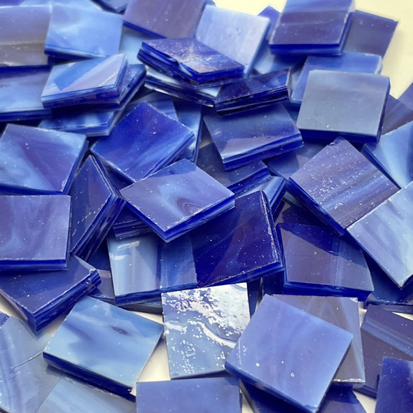 Breezy Blue Stained Glass Mosaic Tiles