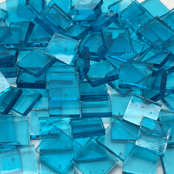 Pale Turquoise Blue Cathedral Stained Glass Mosaic Tiles