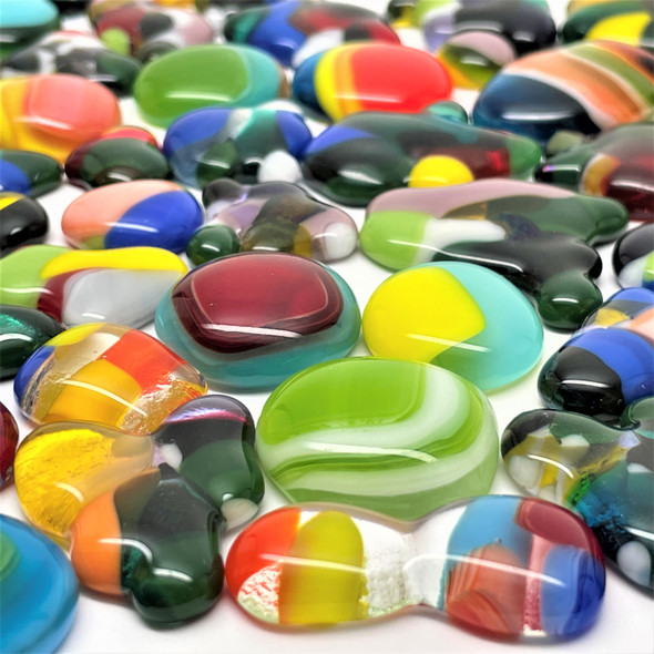 30% OFF 1oz FUSED Stained Glass WONKY PIECES, Random Variety (per oz)