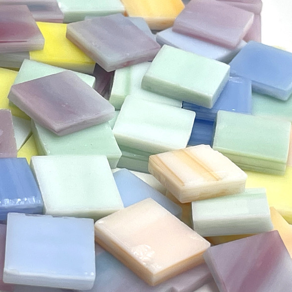 30% OFF Julia's Pastel Mix Stained Glass Mosaic Tiles