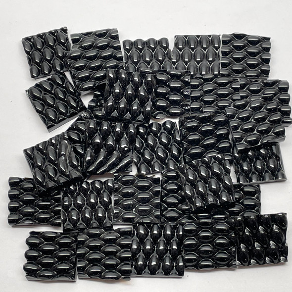 3/4" Bumpy Black Opal Stained Glass Mosaic Tiles COE 96 (30 tiles)