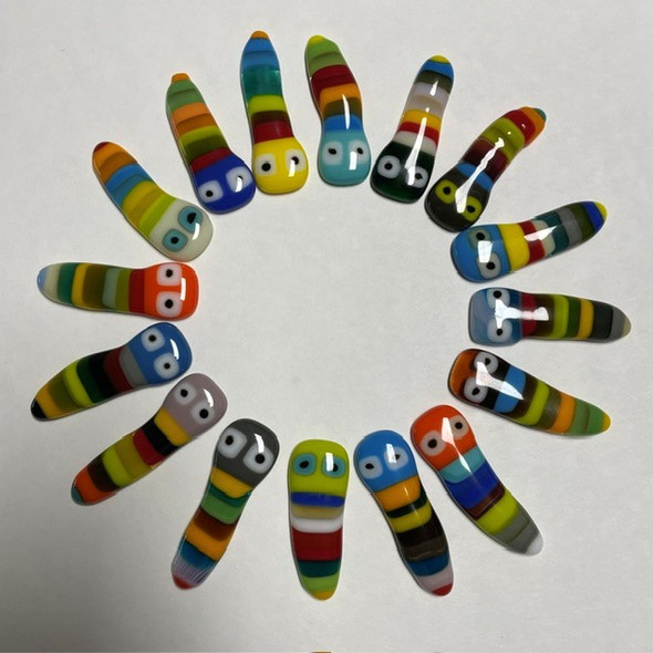 FUSED IrReGuLaR Stained Glass CATERPILLAR, Random Variety