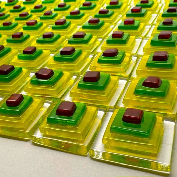 FUSED Stained Glass Tiles, 8pcs, PYRAMIDS, Set G