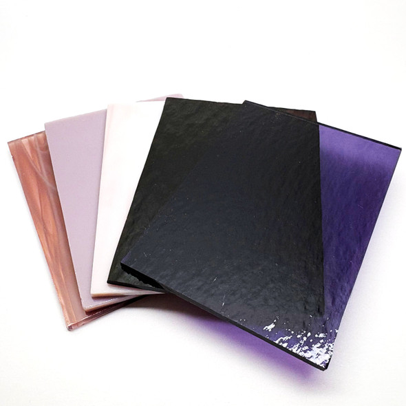 5pc Stained Glass Variety Pack, 4" x 2.75", PURPLE Mix
