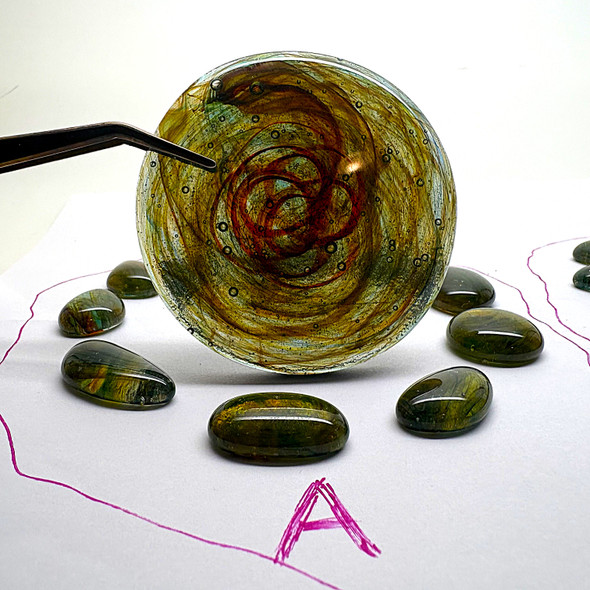 Fused Stained Glass SWIRLY Set-A, Translucent, 11pcs