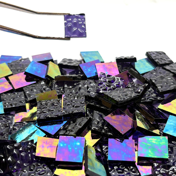 NEW Violet Dew Drop Iridescent Stained Glass Mosaic Tiles