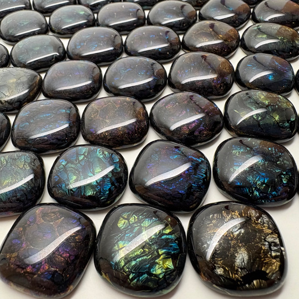 FUSED Black Radium Iridescent Cabochon Mix, 8pcs *Limited Stock*