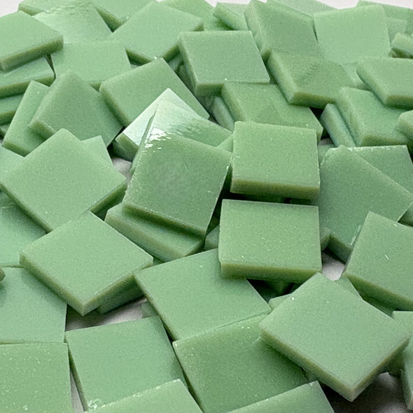 GGG 1/2" x 1/2" Pastel Green Opal Stained Glass Mosaic Tiles COE 96 (100 tiles)