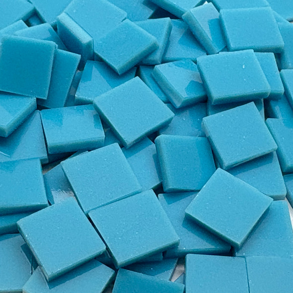 GGG 1/2" x 1/2" Turquoise Blue Opal Stained Glass Mosaic Tiles COE 96 (100 tiles)
