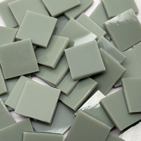 GGG 3/4" x 3/4" Celadon Green Opal Stained Glass Mosaic Tiles COE 96 (40 tiles)