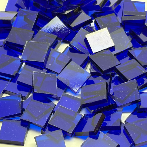 GGG 1/2" x 1/2" Dark Blue Translucent Stained Glass Mosaic Tiles COE 96 (100 tiles)