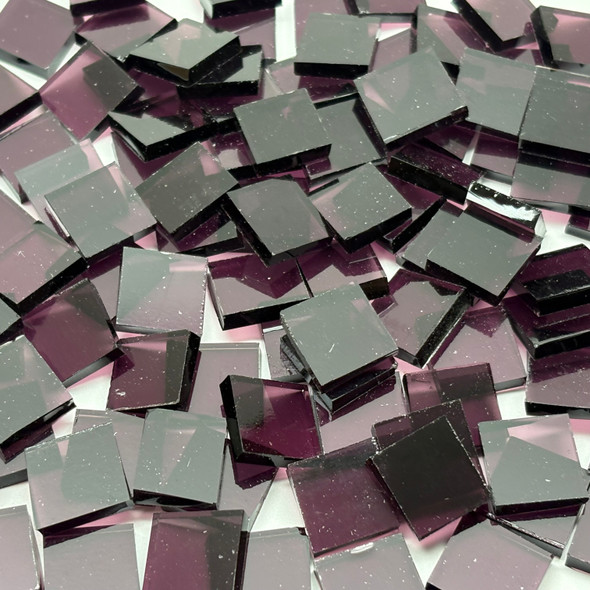GGG 1/2" x 1/2" Violet Translucent Stained Glass Mosaic Tiles COE 96 (100 tiles)