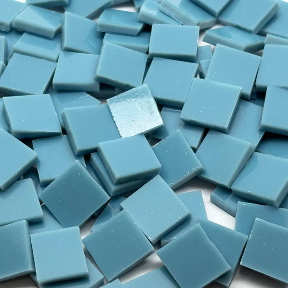 GGG 1/2" x 1/2" Alpine Blue Opal Stained Glass Mosaic Tiles COE 96 (100 tiles)