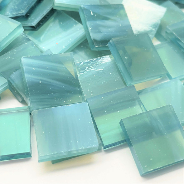 Sea Green Wispy Stained Glass Mosaic Tiles COE 96