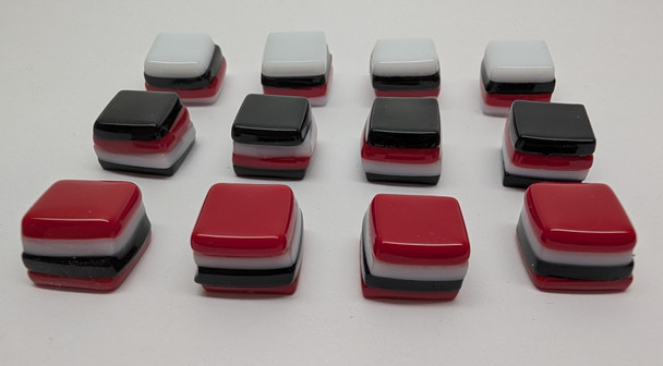 Fused 1/2" CUBE STACKS, 12 pieces