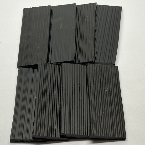 GGG 1" x 2-3/4" Black Fibroid Stained Glass Mosaic Tiles COE 96 (8 tiles)