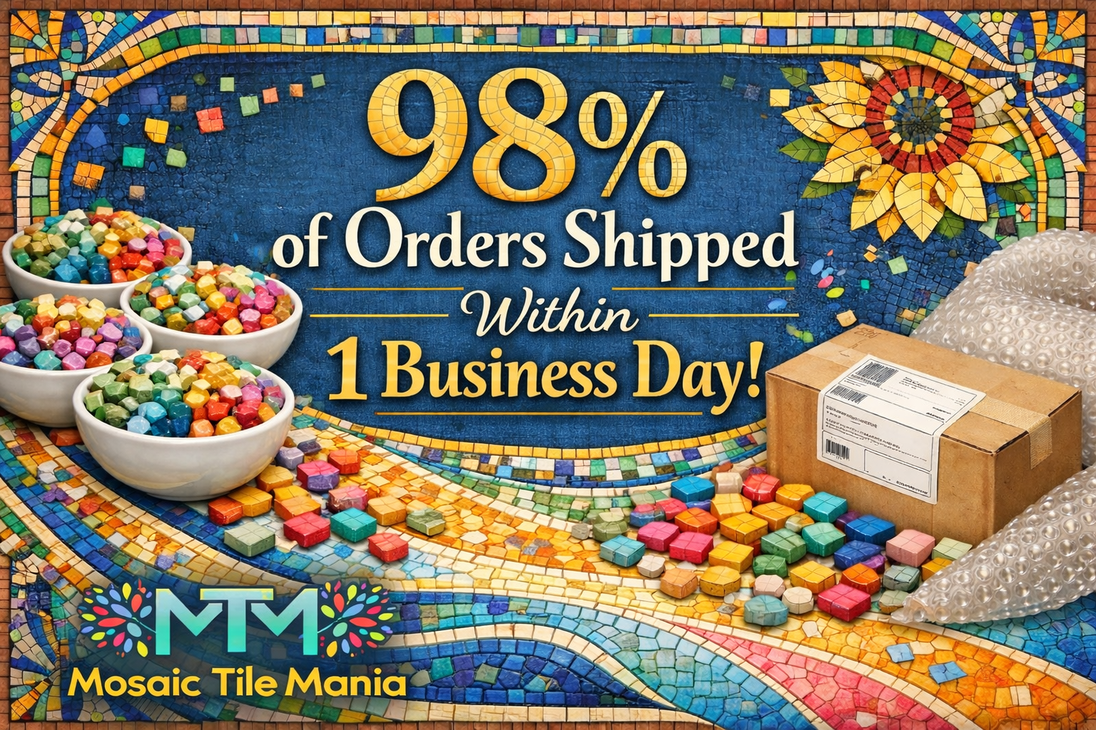 Mosaic Tiles and Art Supplies - Fast Shipping