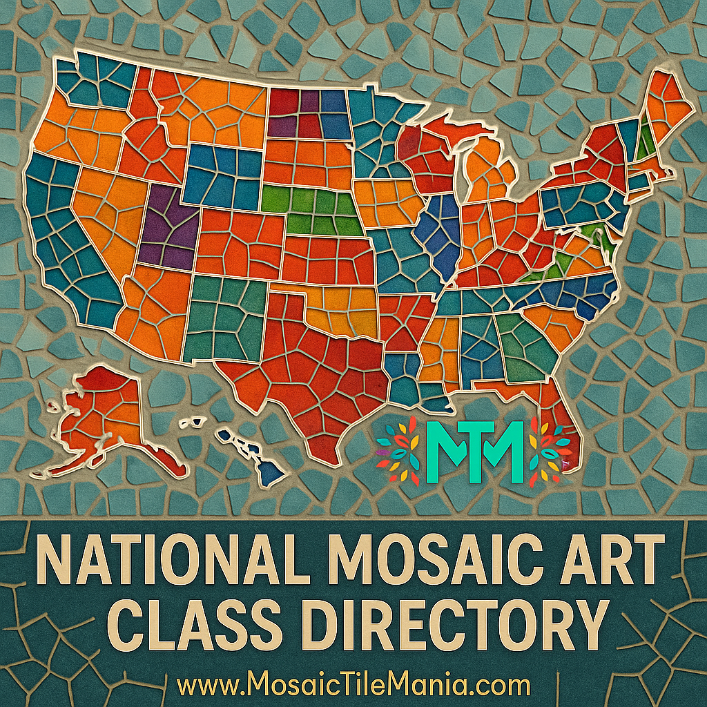 National Mosaic Art Class Directory, learn to do mosaic art. Mosaics for beginner's.