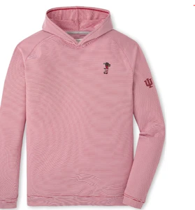 PETER MILLAR PINE SUGAR STRIPE PERFORMANCE  HOODIE w/BISON