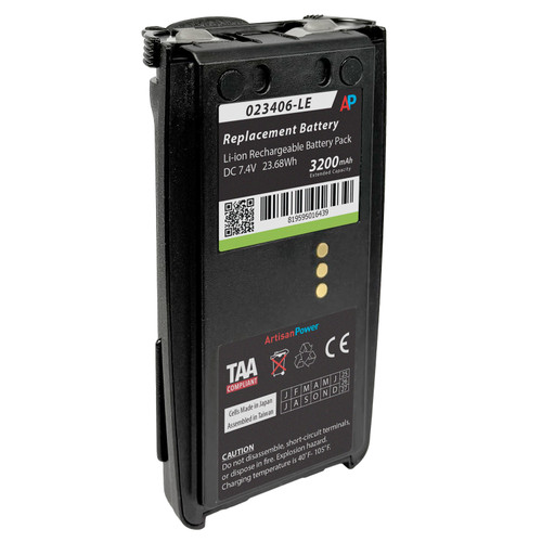Replacement Battery for Harris P7300, P5300, P5400, P5500 Series. Li-ion Extended Capacity 3400 mAh