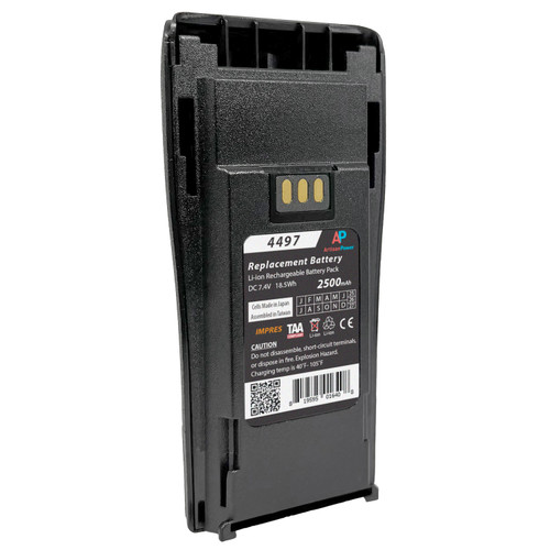 Replacement IMPRES Li-ion Battery for Motorola CP185 & CP200. 2500 mAh