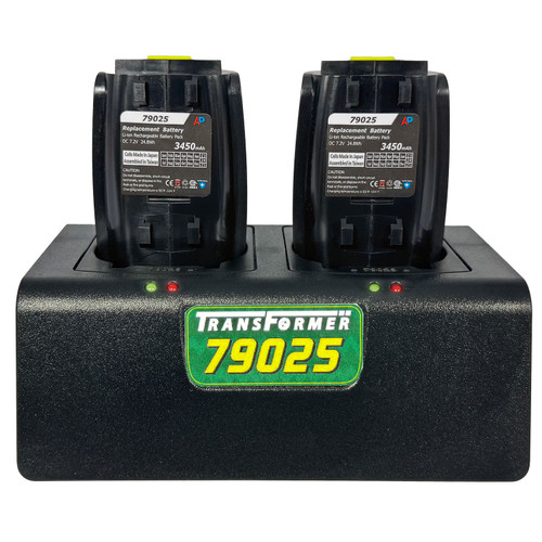 Transformer Charger for two Andis Supra ZR II and Pulse ZR II Clipper Batteries (79025 and DBLC-2)