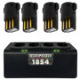 Quad Charger WITH 4 Replacement Batteries for Wahl Arco & Arco SE Pet Hair Clippers