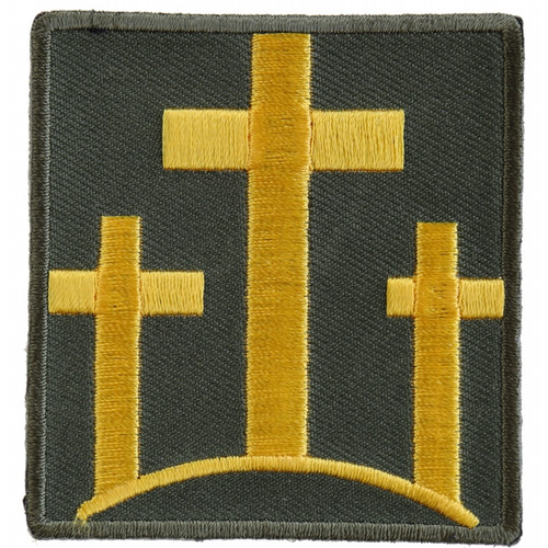 Product photo of Three Yellow Crosses on green available at Forever And Always Online, Farmerville, Louisiana.