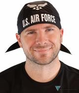 Product photo of the Air Force Du Rag Skull Cap Bandanna Christian biker du rag and skull cap, showing the bold faith-based print design, available at Forever And Always in Farmerville, Louisiana.