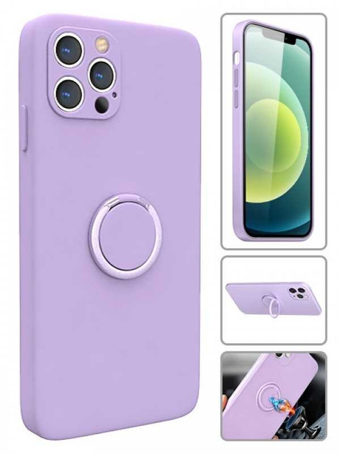 Product photo of the SILICONE CASE WITH RING STAND LAVENDER fashion phone case, showing the full design, color, and texture, available at Forever And Always Online.