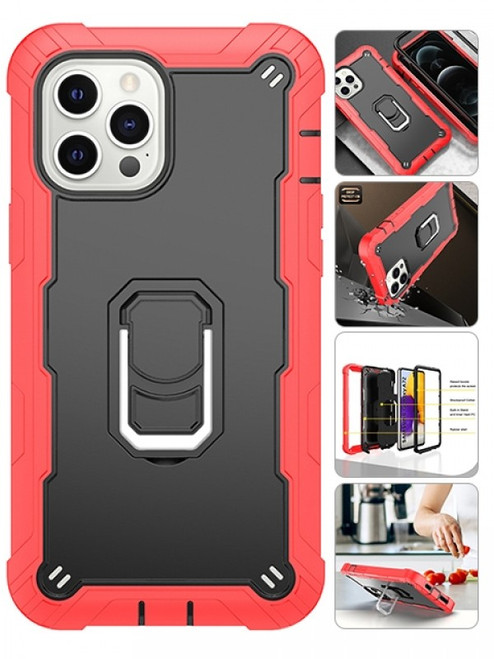 Product photo of the FULL PROTECTION CASE BLK/RD fashion phone case, showing the full design, color, and texture, available at Forever And Always Online.