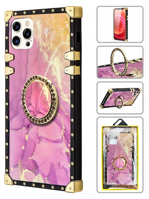 Product photo of the TPU CASE WITH KICKSTAND PINK MARBLE fashion phone case, showing the full design, color, and texture, available at Forever And Always Online.