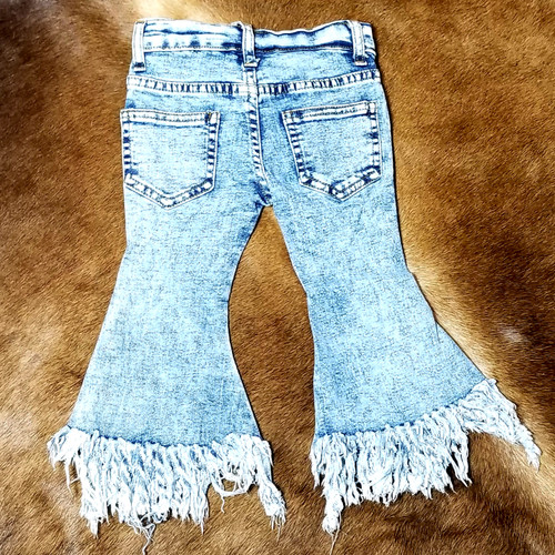 FLARE JEANS W/FRINGE
