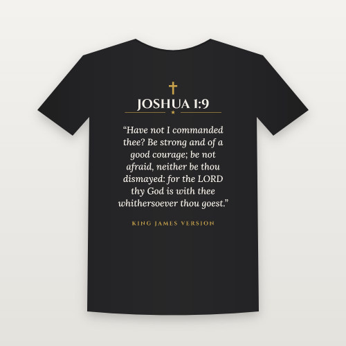 Joshua 1:9 KJV Christian Short Sleeve Tee (Classic) - Black