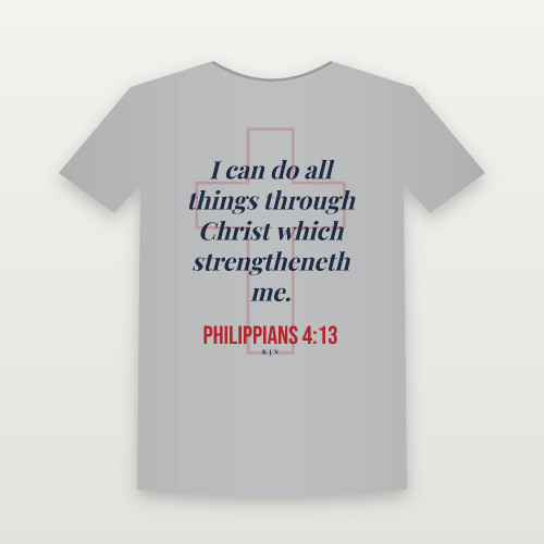 Philippians 4:13 KJV Christian T-Shirt - Heather Gray