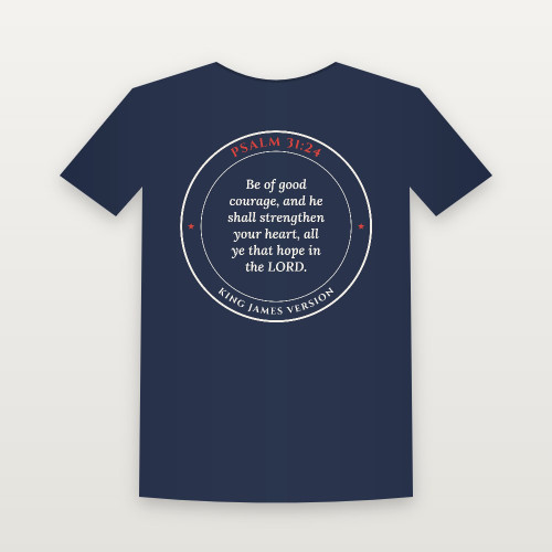 Psalm 31:24 KJV Christian T-Shirt - Navy