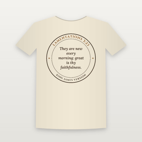 Lamentations 3:23 KJV Christian Women's Relaxed Tee (Round Badge) - Natural